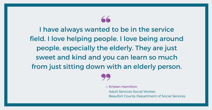 I love helping people - Kristen Hamilton, Beaufort County DSS