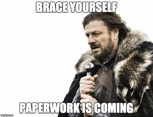 Paperwork is coming